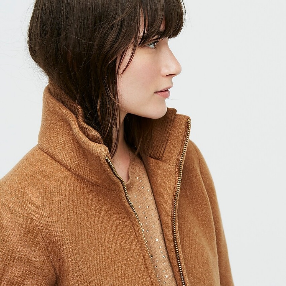 J. Crew Stadium Cloth Lodge Coat In Italian Wool, Acorn colorway